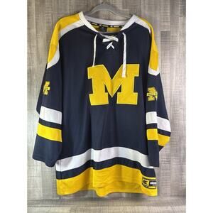 Michigan Wolverines Hockey Style Jersey Mens Size XL Embroidered Colosseum Blue